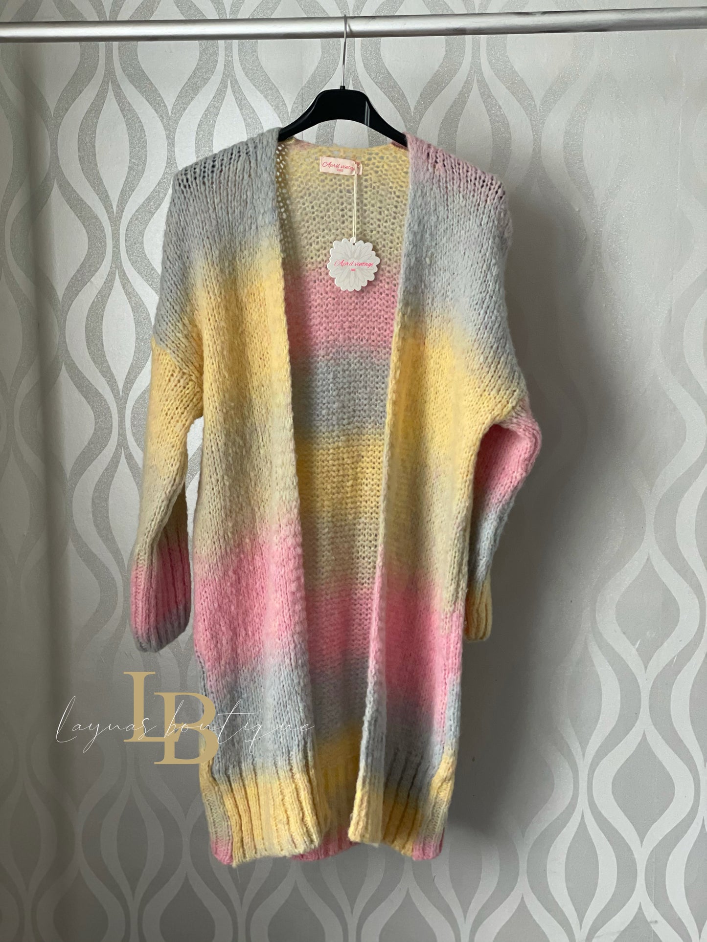 Rainbow midi length cardigan