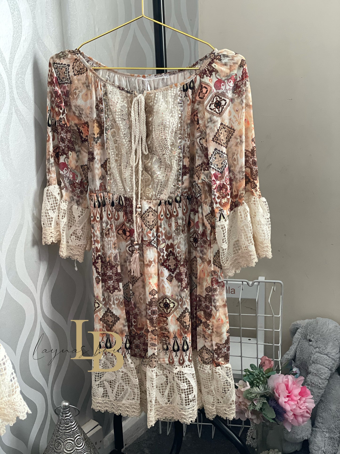 ISLA pattern dress - Layna’s Boutique   clothing boutique loungewear, tracksuits, dresses