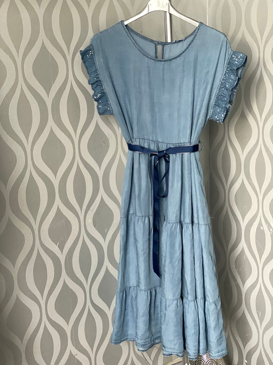 Denim midi dress