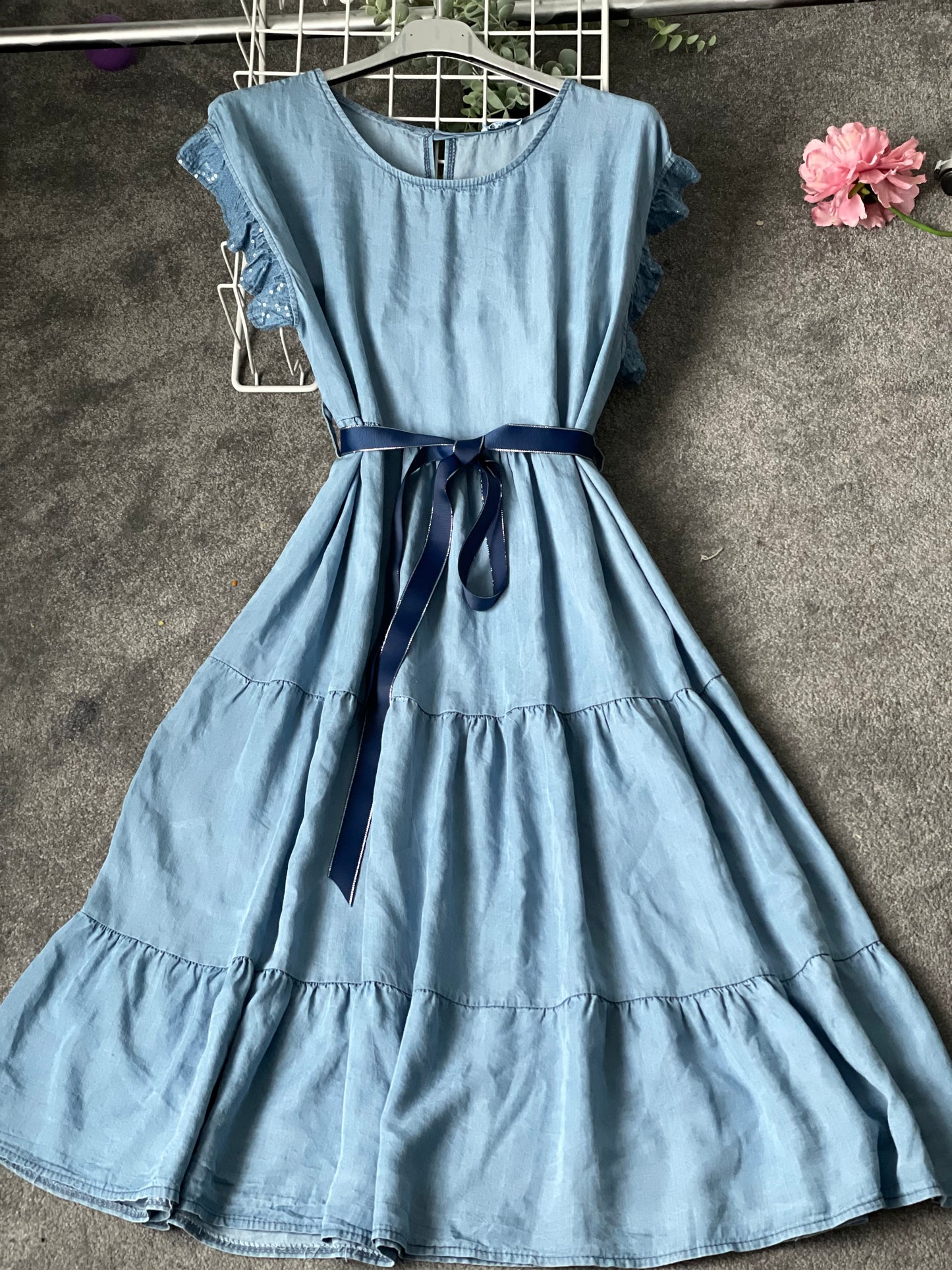 Denim midi dress