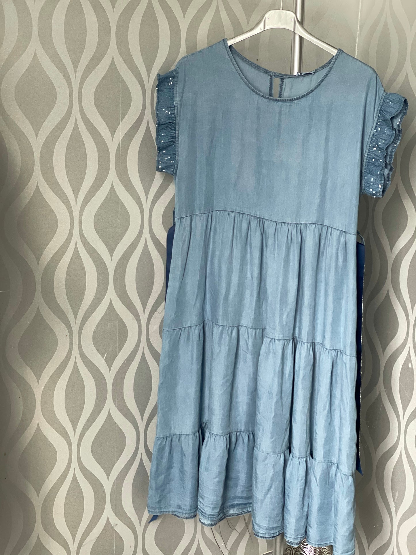 Denim midi dress