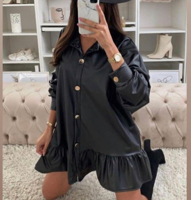 Faux leather dress - Layna’s Boutique   clothing boutique loungewear, tracksuits, dresses