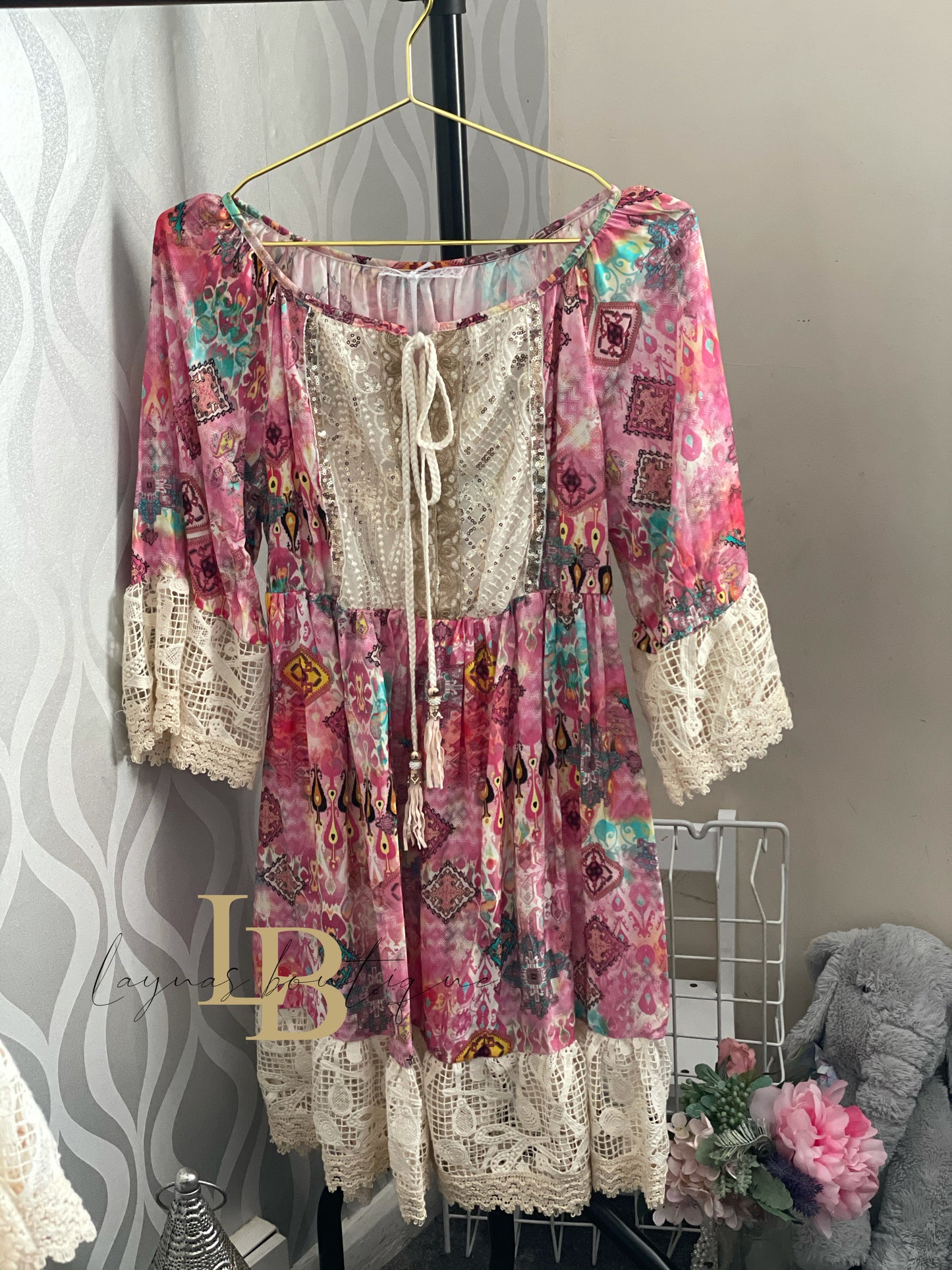 ISLA pattern dress - Layna’s Boutique   clothing boutique loungewear, tracksuits, dresses