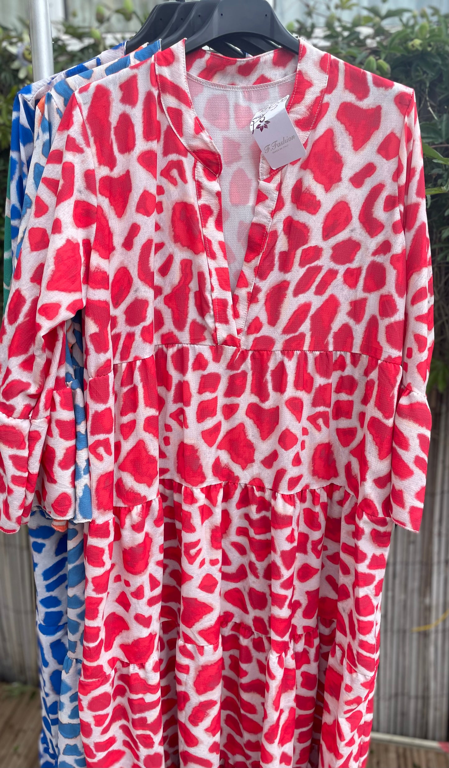 Giraffe print long dresses