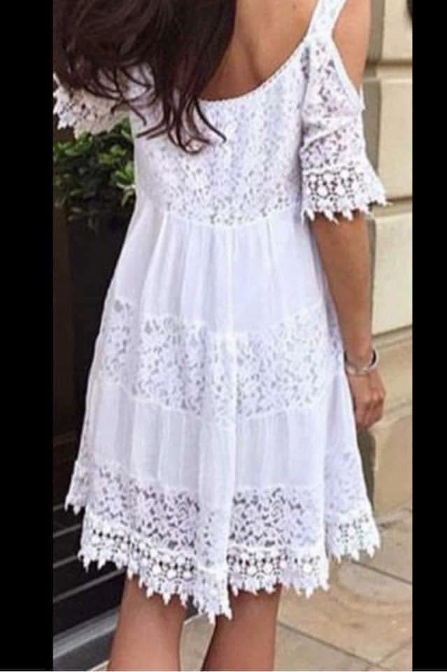 Cold shoulder lace dress