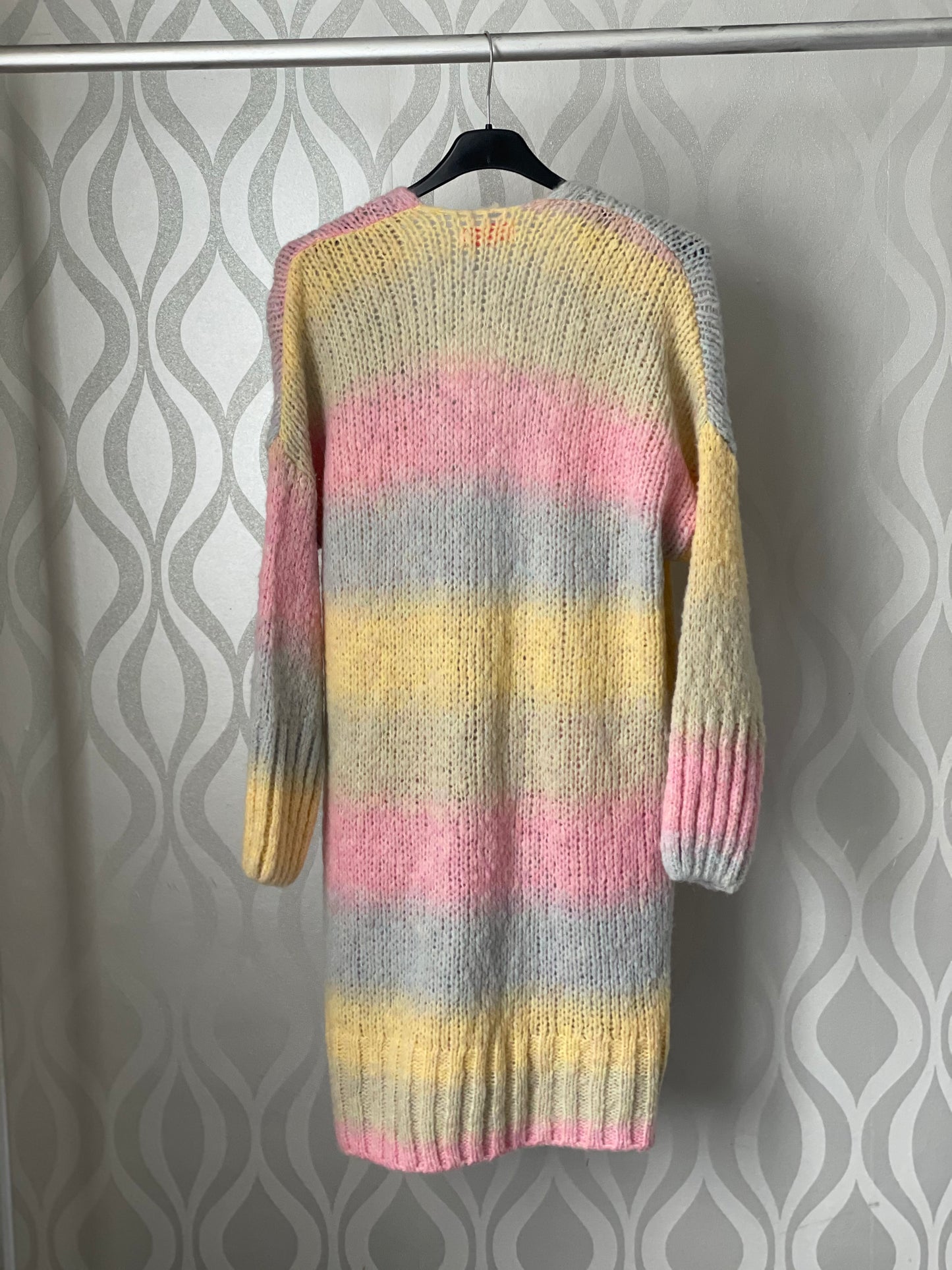 Rainbow midi length cardigan