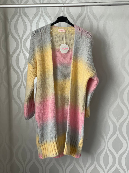 Rainbow midi length cardigan