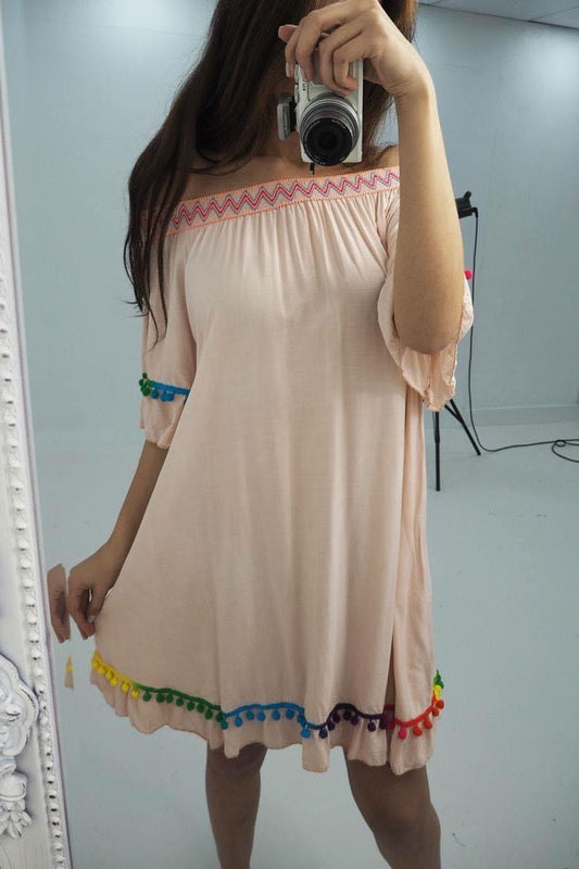 Off shoulder cotton dresses